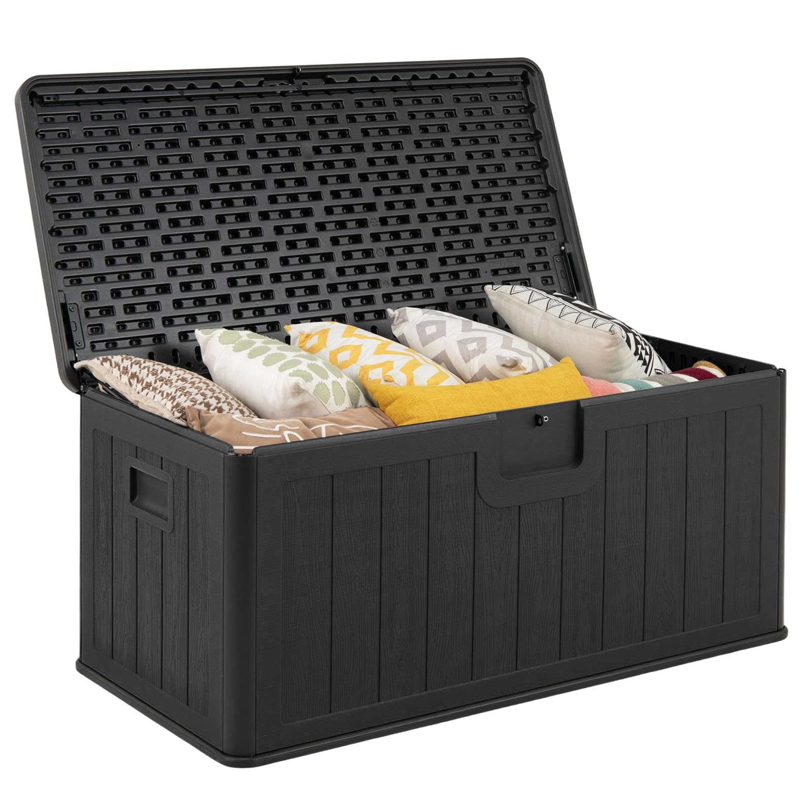Tangkula Coffre de rangement extérieur de 100 gallons pour outils de jardin